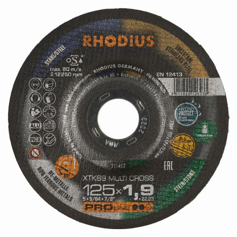 Disque segmenté Diamètre 125 mm Ø de perçage 22.23 mm Métaux non ferreux LGA ALU RHODIUS 210476