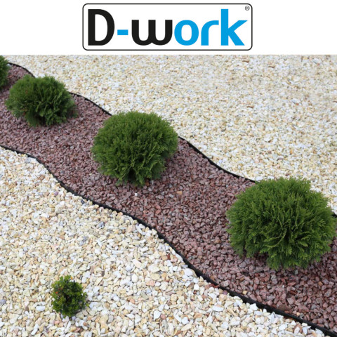 Bordure de jardin flexible lisse noire hauteur 15cm x longueur 9 mètres en pvc et anti uv (ép. 1mm) - d-work