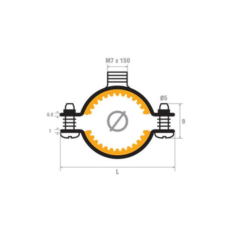 Scell-it - 100 colliers de plomberie atlas diam 12 mm m7x150 isophonique simple - csi12 scell-it