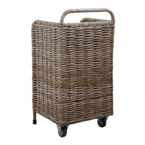 Panier à buches à roulettes