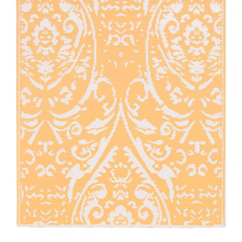 Tapis d'extérieur orange et blanc pp - Dimensions au choix