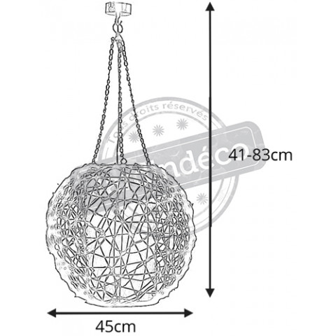 Lampe boule rotin