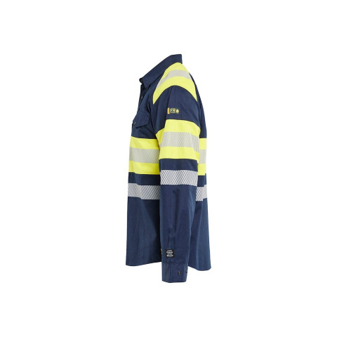 Chemise multinormes Marine/Jaune-Fluo 32291517 - Taille au choix
