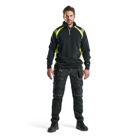 Sweat col camionneur avec détails fluo 34321158 - Couleur et taille au choix