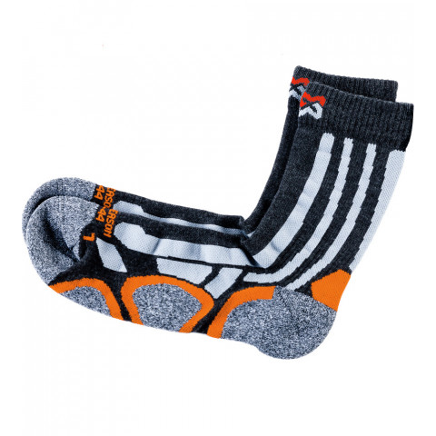 Chaussettes de travail toutes saisons gris foncé / orange