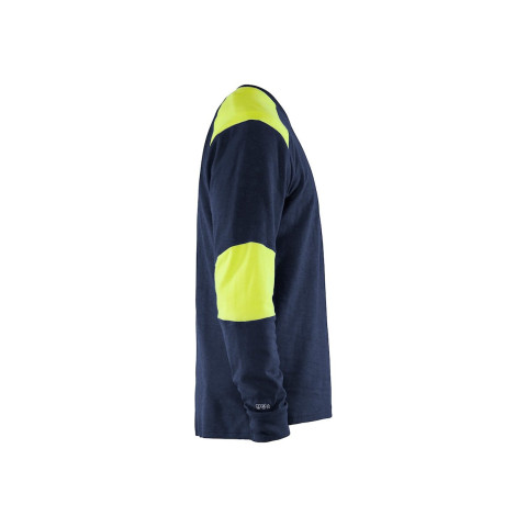 T-shirt manches longues ignifuge retardant flamme Marine/Jaune-Fluo 34571761 - Taille au choix