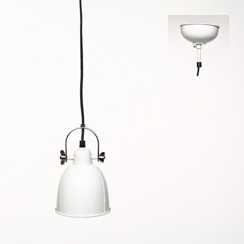 Petite suspension indus en métal blanc