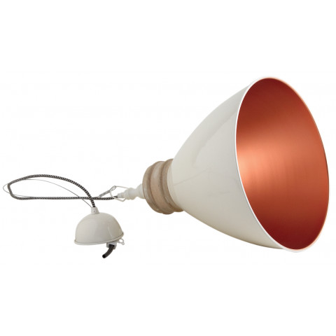 Suspension en métal laqué et bois - Coloris au choix