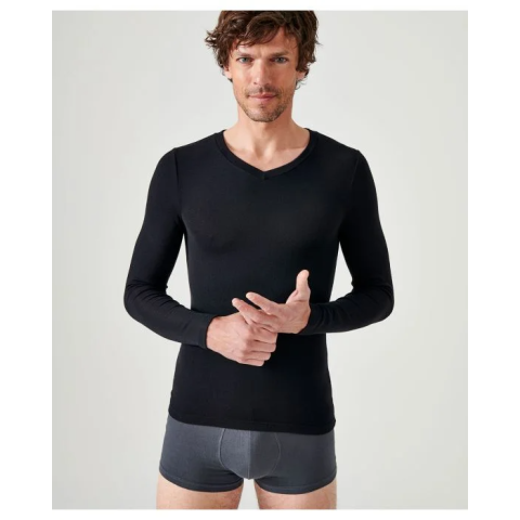 Tee-shirt DAMART Manches longues - Chaleur 3 - Noir - T.M - 38986