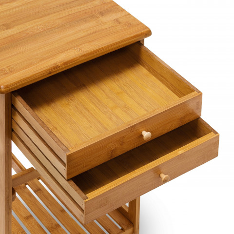 helloshop26 desserte meuble de cuisine etagere a vin avec roulettes tiroirs pour assiettes bois clair 80 cm 4313042 distriartisan