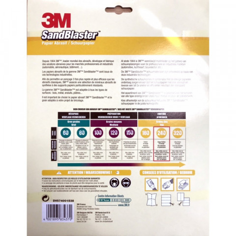 3m - 834370 - papier abrasif p240