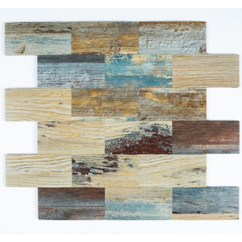 antevia materiaux carrelage mural adhesif lot 6 pieces effet bois modele rectangle gris beige distriartisan