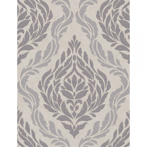 Papier peint medallion beige et argenté