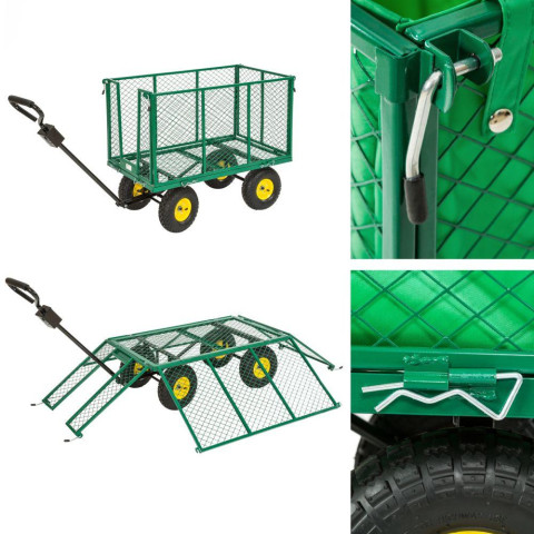 Chariot charrette de jardin main 544 kg outils jardinage helloshop26 0208003