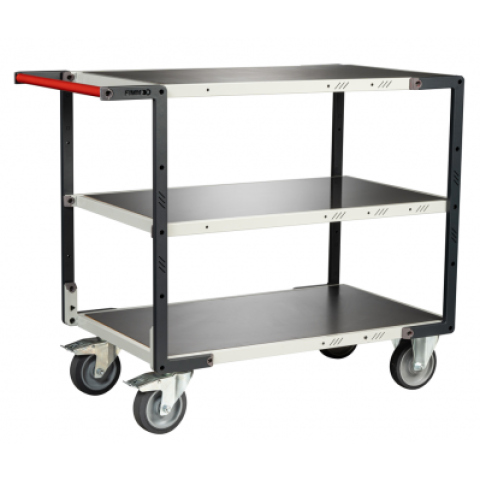Servante à plateaux tôle galva montée FLAT-PACK™ 400 kg - Nombre de plateaux et dimensions au choix