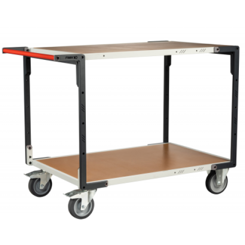 Servante à plateaux bois montée FLAT-PACK™ 400 kg - Nombre de plateaux et dimensions au choix