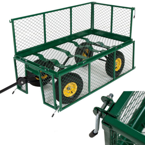 Chariot charrette de jardin main 550 kg outils jardinage helloshop26 0208004