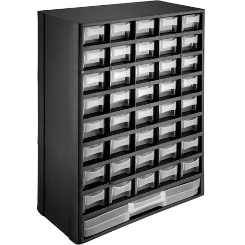 Casier à vis plastique 41 tiroirs cadre solide en plastique noir helloshop26 3408179