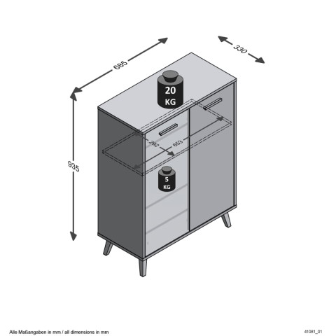 Armoire à chaussures avec 5 compartiments 68,5x33x93,5 cm