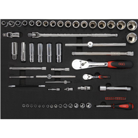 Servante 6 tiroirs + 135 outils de maintenance indus. SAM OUTILLAGE modules abs - 416-135SV