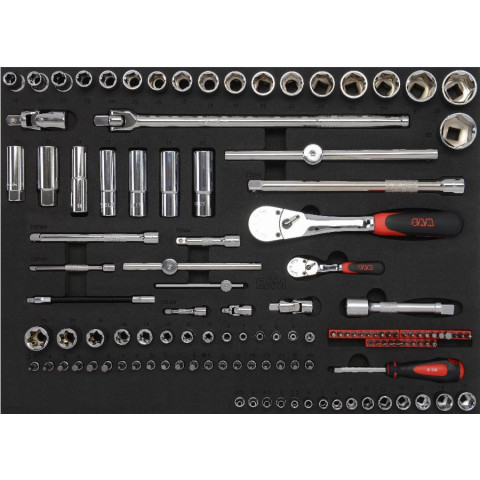 Servante 6 tiroirs + 200 outils de maintenance indus. SAM OUTILLAGE modules mousse - 416-200M