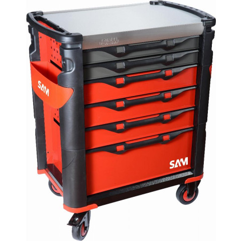 Servante grand volume 6 tiroirs SAM OUTILLAGE plateau inox - 416