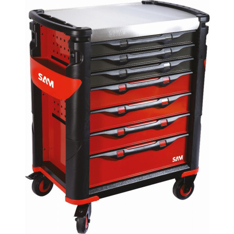 Servante grand volume 7 tiroirs SAM OUTILLAGE plateau inox - 417