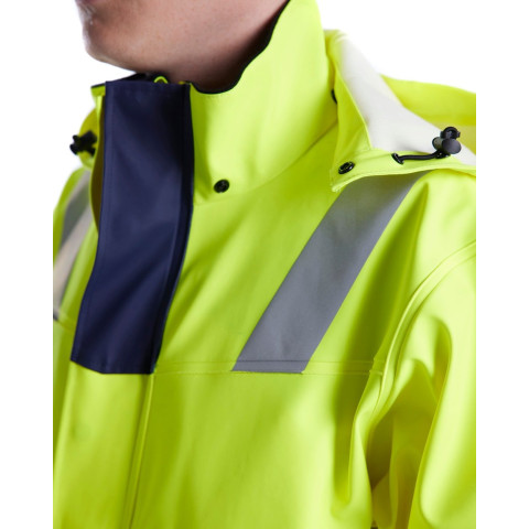 Veste de pluie retardant flamme Jaune-Fluo/Marine 43132022 - Taille au choix