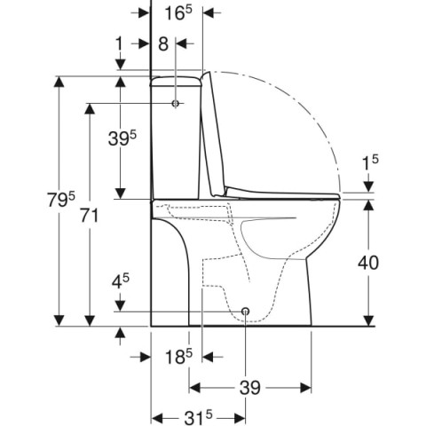 Pack WC au sol Renova compact avec abattant - GEBERIT - 501.859.00.1