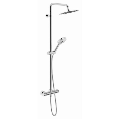 Colonne de douche NOBILI thermostatique avec pomme de douche ronde et douchette - Chrome - LFAB030/34CR