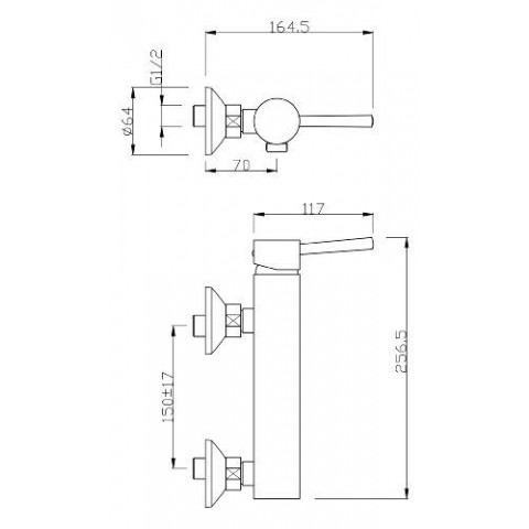 Aquasu fontain mitigeur monocommande pour douche chromé