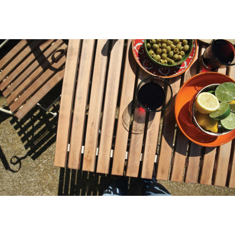 Chaise pliable en bois et métal - Couleur au choix