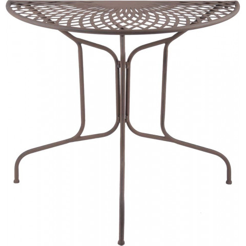 Table en métal demi-ronde