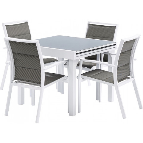 Salon de jardin moderne 4 personnes modulo - Coloris au choix