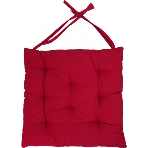 Galette de chaise en coton uni 40 cm 8 points - Couleur au choix