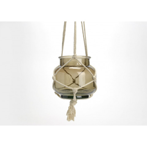 Suspension macrame taupe