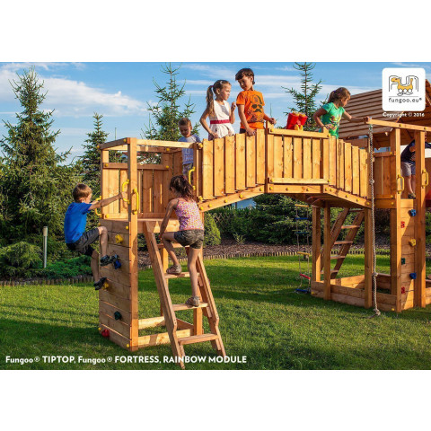 Plateforme de jeux en bois rainbow fortress
