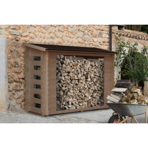 Abri bûches en bois sancy