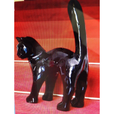 Chat hérissé design en résine 80 cm
