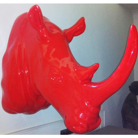 Trophée de rhinocéros en résine 108 cm