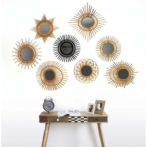 Aubry Gaspard Miroir Rotin Soleil Distriartisan
