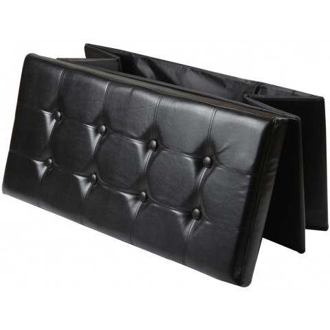 Banc coffre simili cuir couvercle capitonné - Coloris au choix