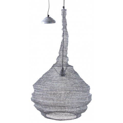 Lampe suspension métal gris blanchi