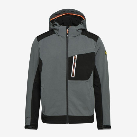 Veste DIADORA Softshell carbon tech - Déperlante - Gris clair - Taille S - 702.175946