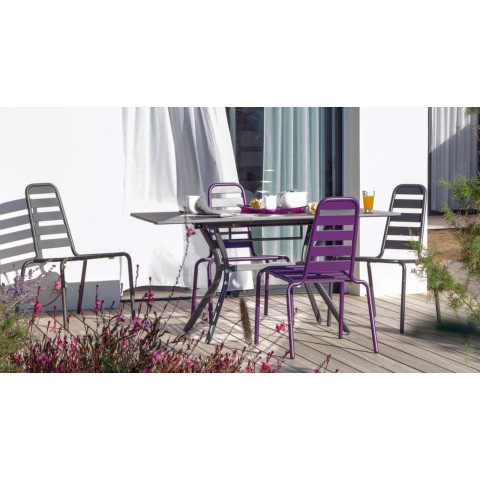 Chaise empilable menu en aluminium (lot de 2) - Couleur au choix