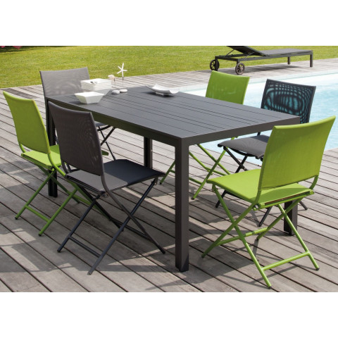 Chaise pliante textilène et acier (lot de 2) - Couleur au choix
