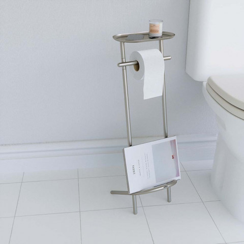 Support à papier toilettes avec tablette et porte revues