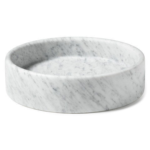 Vasque à poser ronde en véritable marbre blanc 40x10 cm