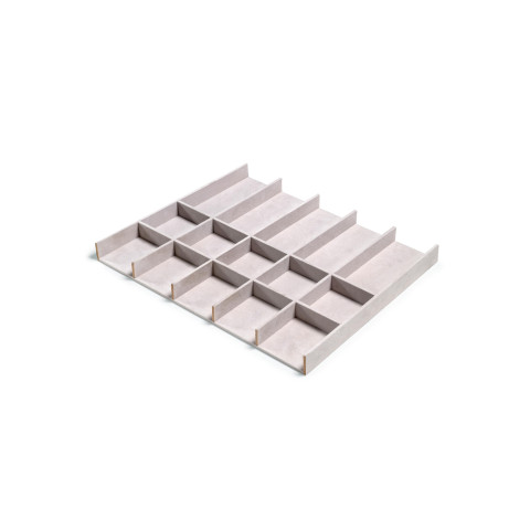 Kit de organiser de tiroirs et cadre coulissant soft close pour armoires, réglable, module 800mm, Noir texturé et Gris pierre