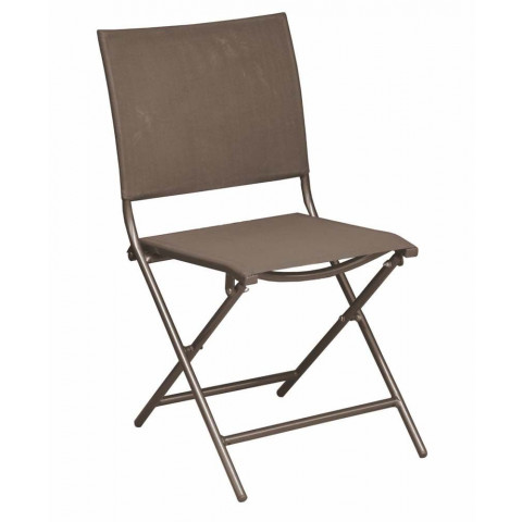 Chaise pliante en acier et toile globe (lot de 6) - Couleur au choix